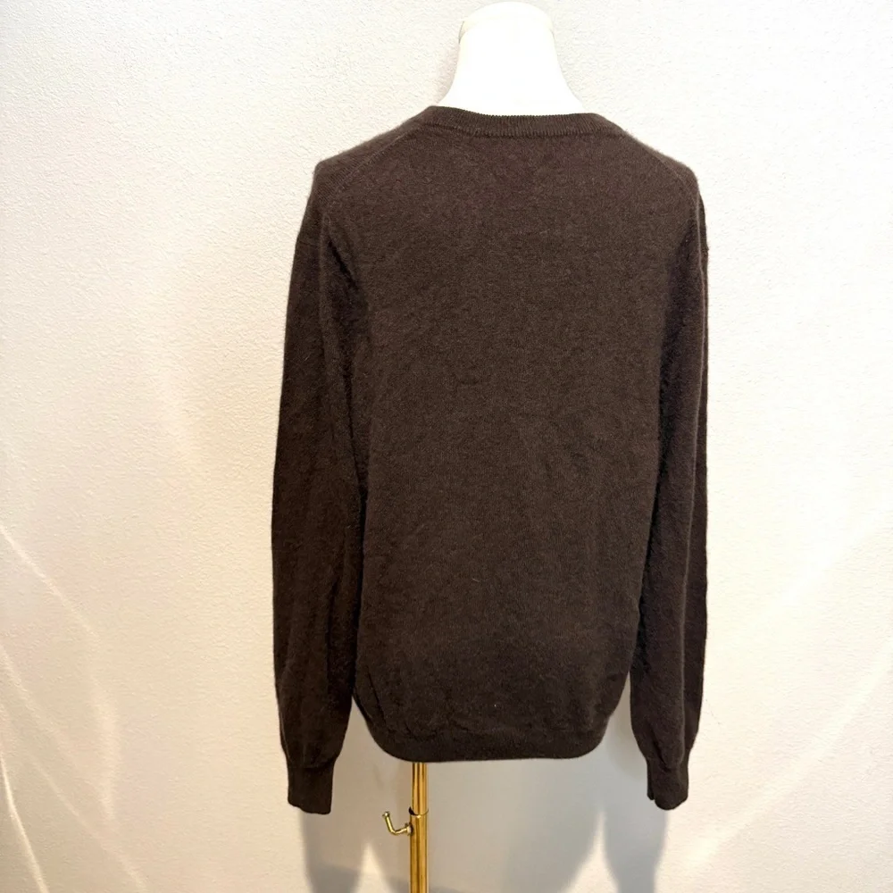 Allen Solly Cashmere Brown V-Neck Sweater